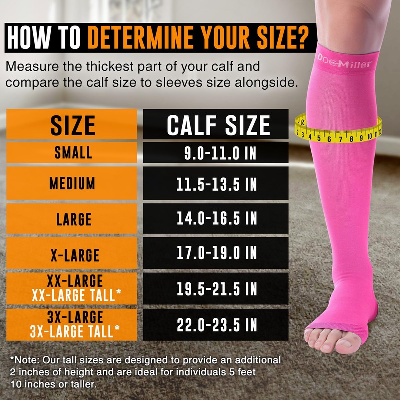 Doc Miller Open Toe Compression Socks for Men and Women,