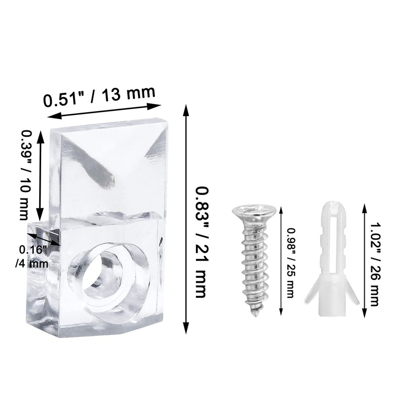 Jiozermi 30 Pcs Glass Window Retainer Clips Kit, Transparent Mirror