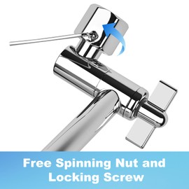 OFFO Shower Head Extension Arm, 11 in Shower Extension Arm with Locking Nut, Adjustable Height and Angle Shower Arm, Universal G1/2 Connector for Fixed and Handheld ShowerHead, Chrome