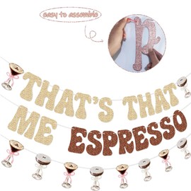 That's That Me Espresso Banner Garland for Espresso Party Espresso Martini Bachelorette Party Decorations