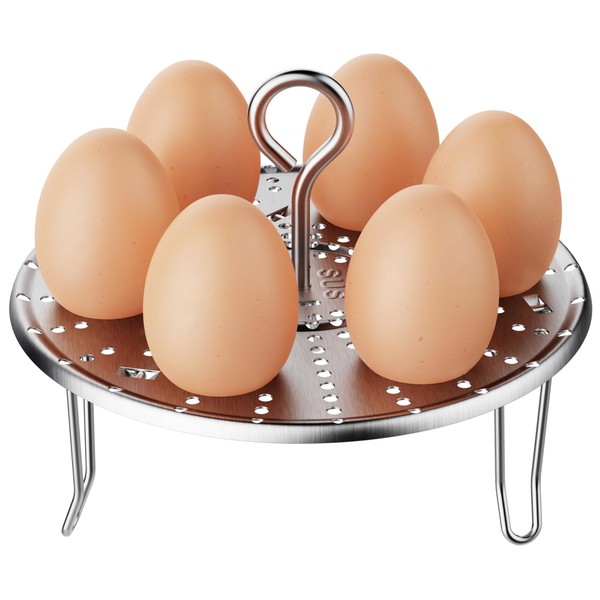 GSlife Egg Steamer Rack - Stainless Steel Trivet with Removable