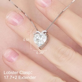 N9NEMUSES Moissanite Necklace for Women, 3 Carat Heart Moissanite I Love You Necklace, Wedding Anniversary Birthday Gifts for Women, Jewelry Gifts for Her Wife Girlfriend Mom