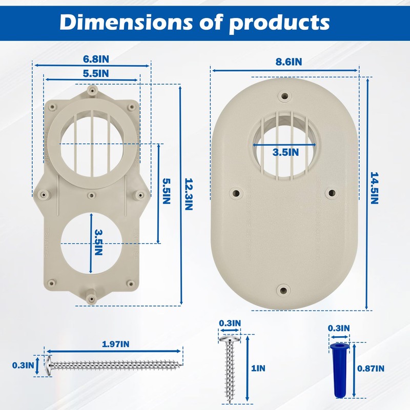 3-Inch Vent Termination Kit, Compatible with Rheem Condensing Indoor Gas