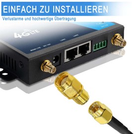 Maswell 2 Pack Low Loss Coaxial Adapter RP-SMA Male to SMA Female RP-SMA Male to SMA Female Coaxial Adapter for WiFi Radio Antenna Input Cable Audio Router RF SMA Male