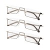 Gr8Sight 3-Pack Half-Rim Reading Glasses with Spring Hinges Silver +3.0