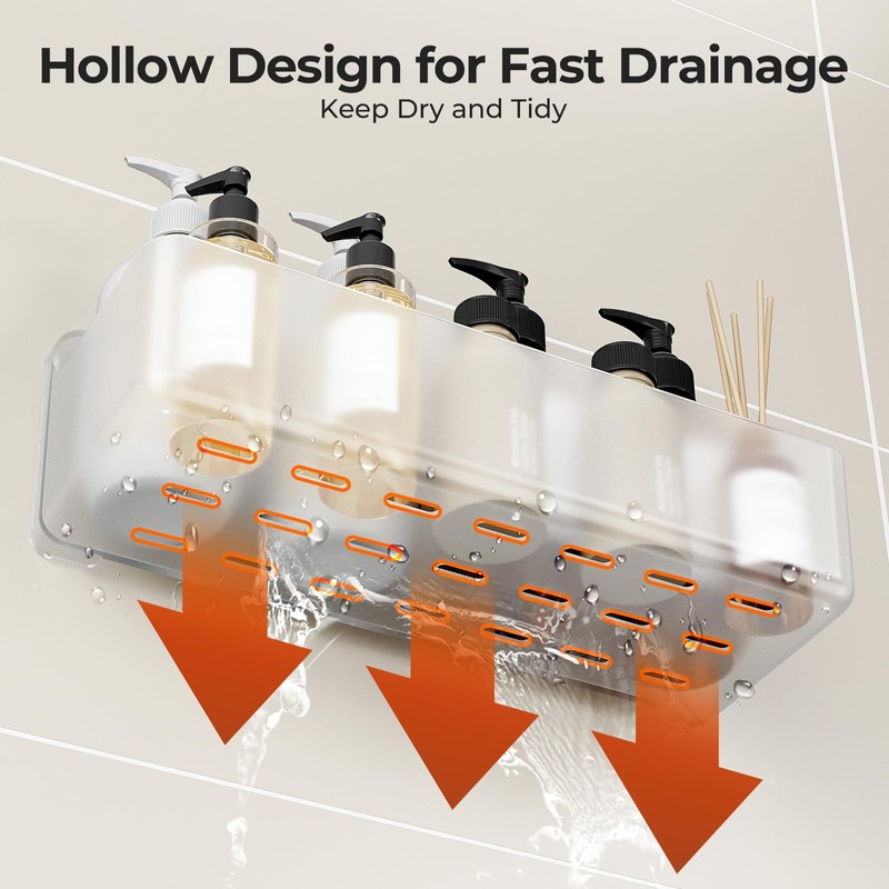 Orimade Shower Caddy 3-Pack, No-Drill Adhesive Shelves for Bathroom, Rustproof