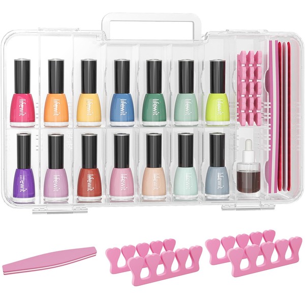 Lifewit Nail Polish Organizer Case for 36 Bottles with 8