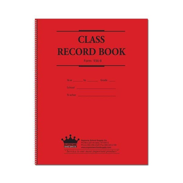 Class Record Book, 8-subject 9-week