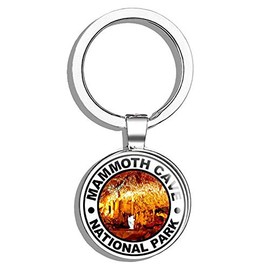 HJ Media Round Mammoth CAVE National Park (rv Camp Hike Colorado) Metal Round Metal Key Chain Keychain Ring