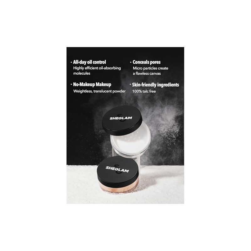 SHEGLAM Polvos Sueltos Para Rostro Con Control De Aceite Sin