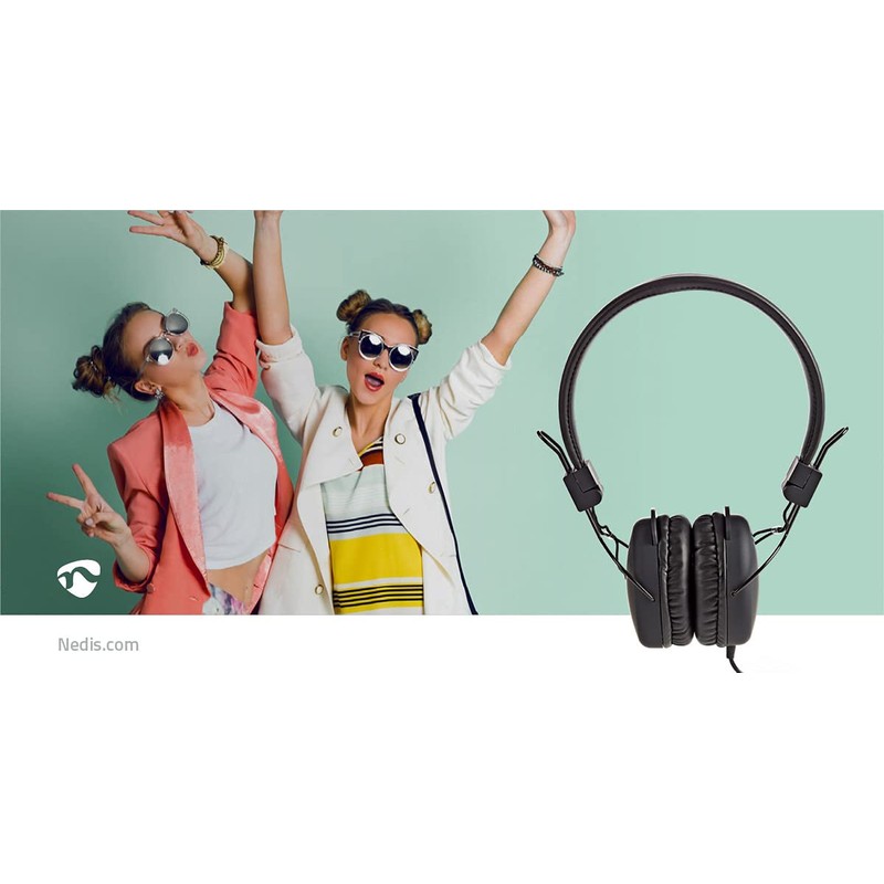 Nedis HPWD1100BK Wired Headphones | On-ear | Foldable | 1.2