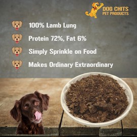 Lamb Lung Food Topper for Dogs and Puppies | Pure Lamb Lung | No Preservatives | Made in USA | All-Natural | Simply Sprinkle on Food | Perfect for Dogs Easy on Digestion | 7 oz.