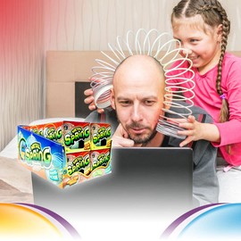 JA-RU Metal Spring Fidget Toys (1 Spring) Large 2.5" Metal Spring Coil Vintage Toys for Kids and Adult. Stress Relief Toy. Party Favor Birthday Gift Goodie Bags Stocking Stuffer Bulk. 1701-1A