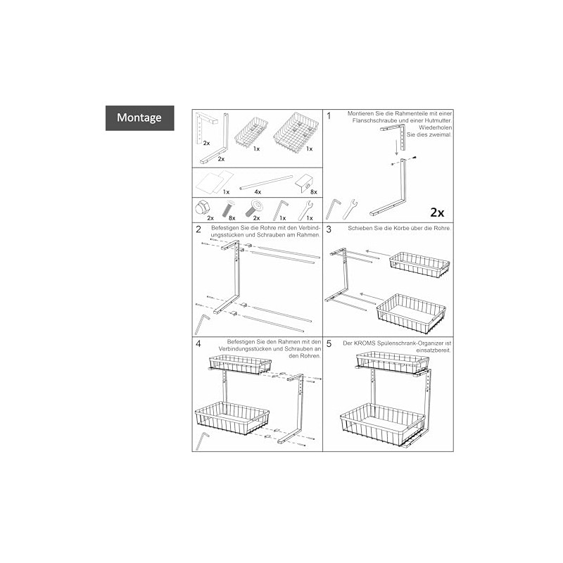 Kitchen Cabinet Organiser Size XL - White - Kitchen Organiser