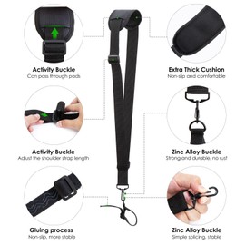 Shoulder Strap for Brush Cutter, Nylon Shoulder Strap, Trimmer Strap Shoulder, Strap Blower, Brush Cutter Strap for Brush Cutters and Grass Trimmers, Compatible with Most Grass Trimmers (2, Black)