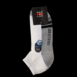 Sox & Lox Buy Sox & Lox Mens Sports Cushioned Anklet (Ventilation Panel) Socks White/Cool Grey/ Black (Size 7 - 11) Online | Chempro Chemists