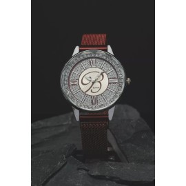 Boyce Women’s Watch-Angel B High Fashion Precious Stone Dial With Red Band