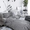 CLOTHKNOW Striped Pillowcases King Black and White Pillow Cases Ticking