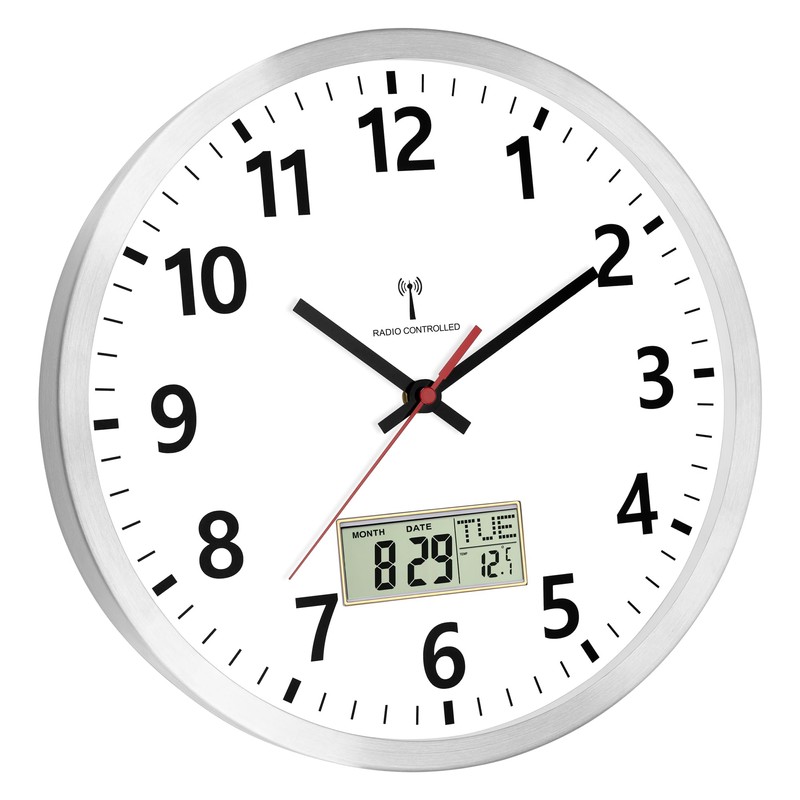 Foxtop Wireless Digital Wall Clock 30 cm Kitchen Clock Radio
