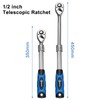 HOYETO 1/4" Extendable Ratchet Wrench, 72-Tooth Telescopic for Auto Repair