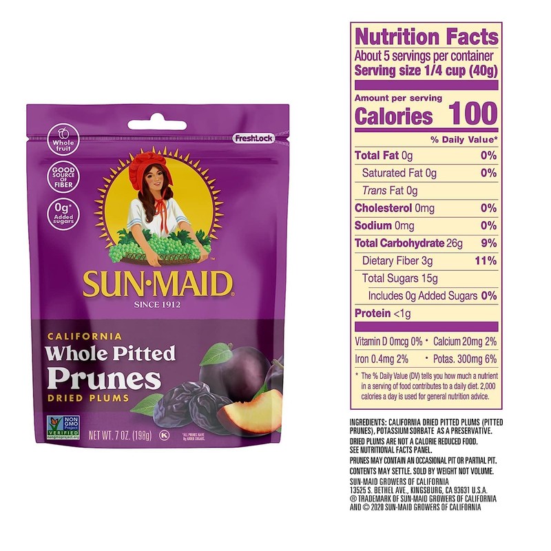 Sun-Maid California Sun-Dried Whole Pitted Prunes - (4 Pack) 7