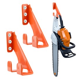 homfanseec Chainsaw Holder,Chainsaw Mount,Steel Chain Saw Hanger for Garage Organization,Durable Garage Storage Shed Organizer for Chain Saw Sharpener Tool Accessories Weed Eater(2 Pcs)