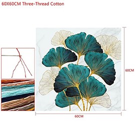 VIGAN Needlework DIY Printed Landscape Series Ginkgo Biloba Cross Stitch Sets Embroidery Kit Full Embroidery (60CMX60CM, Three-Thread Cotton)