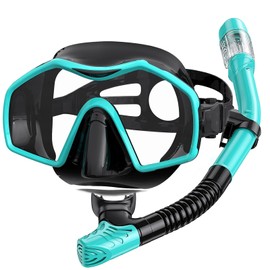 Snorkel Mask Adult,Snorkeling Gear for Adults,Dry Snorkel Set,Panoramic Wide View Snorkel Mask,Anti-Fog Anti-Leak Swim Mask Adjustable Strap for Snorkeling,Scuba Diving Swimming Travel with Carry Bag