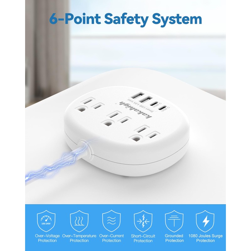 Power Outlet Relocator with Adhesive- 5 FT, 1625W Wall Mounted