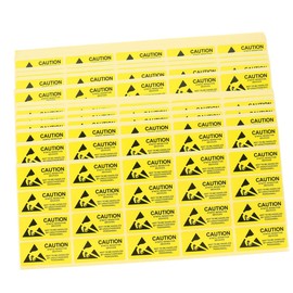 TOPPERFUN 500pcs Static Warning Labels Notice Stickers for Safety Electrostatic Products Caution Decals Self Adhesive Remind Safety Awareness