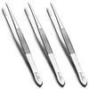 Beaditive 5.5" Sewing Machine Tweezers Set (3 Pieces) Serrated Straight