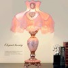 LOVAPO Vintage Pink Table Lamp Victorian Style with Button Switch