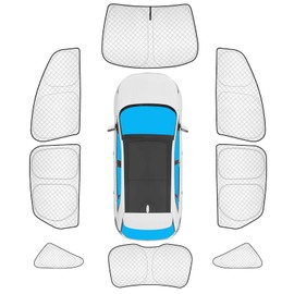 KMF 8pcs Thicken Full Window Sun Shade for Ford Edge Accessories 2015-2024, Custom Fit Privacy Car Window Covers Sunshade for Windshield Side, UV Block and Blackout for Camping Outdoor