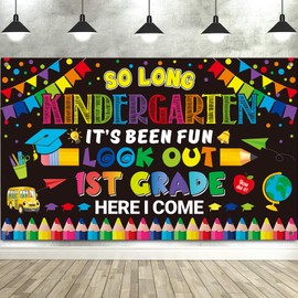 Kindergarten Graduation Decorations 2026, Kindergarten Graduation Photo Backdrop, Last Day of Kindergarten End of School Year Banner for Home School Classroom Class Bulletin Boards Celebration Decor