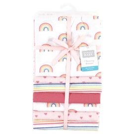 Hudson Baby Unisex Baby Cotton Flannel Receiving Blankets Bundle, Creative Rainbow, One Size