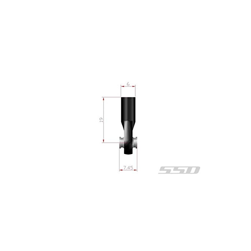 SSD M3 Long Plastic Rod Ends 10 Axial Width Steel