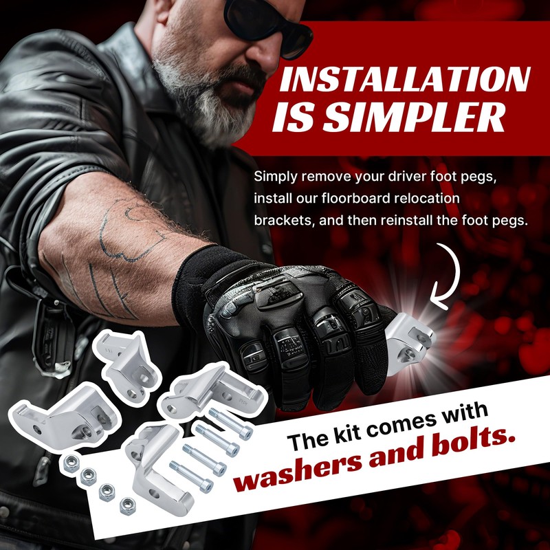 TIGERSGATE Driver Floorboard Relocation Brackets Compatible with 2014-2023 Harley Some