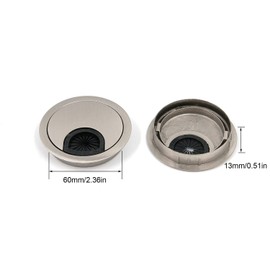 Quluxe Cable Hole Cover, 2-3/8" Zinc Alloy Desk Grommet for Wire Organizer- Brushed Silver (Pack of 2)
