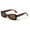 Wide Diagonal Square Thick Edge Frame Sunglasses (Brown Demi)