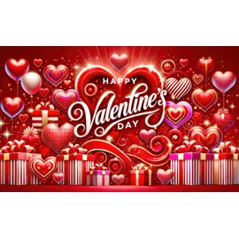 BlissYard Valentine's Day Banner Valentine's Day Decoration Red Heart Cute Gnome Holiday Decorative Backdrop Hanging Banner 71 * 43inch Valentines Day Backdrops for Photography