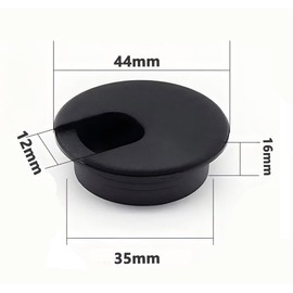 6 PCS Desk Grommet, Black Desk Cable Wire Grommet Cord with Hole Saw, Plastic Wire Cord Cable Grommets Hole Cover, Grommet Tool for Office PC Desk