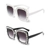 Xpectrum Extra Large Square Crystal Sunglasses Bling Rhinestone Concert Glasses