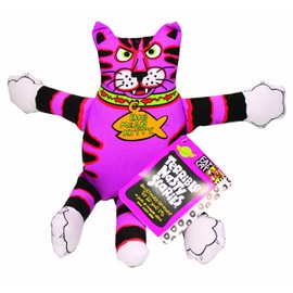 Fat Cat Multicolored Assorted Styles Canvas Squeak Dog Toy Small
