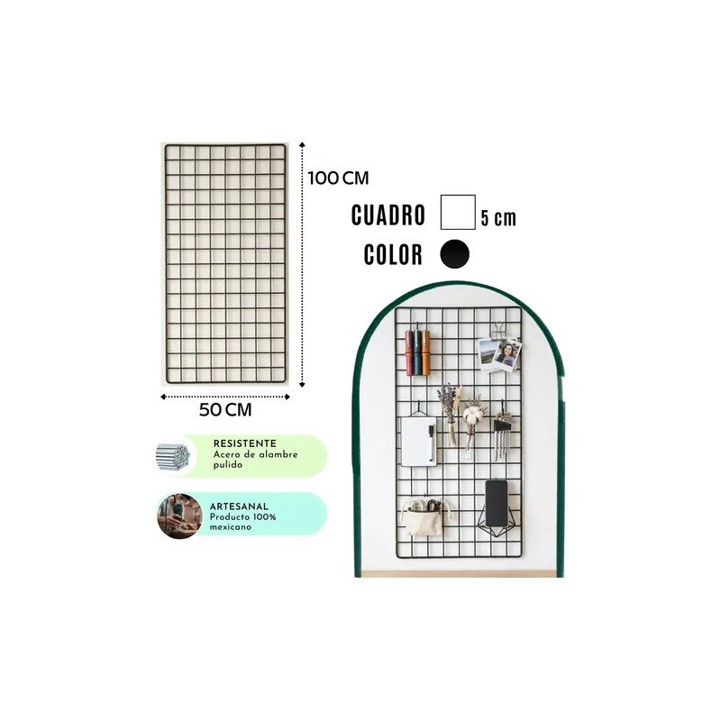 Pack 3 Rejas Exhibidoras Negras Reforzadas 1x.50m Cuadro 5