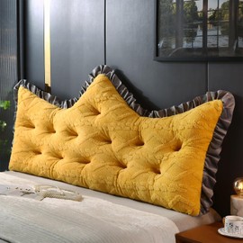 ROOMLIFE Headboard Pillow Crown Princess Soft Bed Pillow for Headboard Backrest Positioning Support Bed Rest Reading Pillows Lace Process Headboard Pillows with Removable Cover(Twin, 22x35 Inches)