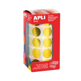 Apli Kids 12047 Roll of 1770 Round Metallic Stickers 20 mm Yellow
