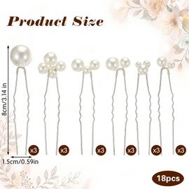 Pearl Hair Clips for Women, 18Pcs Wedding Bridal Pearl Hair Accessories