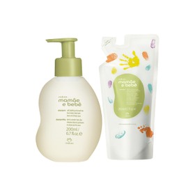 Natura Mamãe e Bebê Baby Shampoo 200ml + Baby Shampoo Refill 200ml Bundle