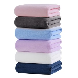 Aibaser Microfiber Bath Towel 6 Pack(28" x 56") - Ultra Soft, Super Absorbent, Quick Dry - Multipurpose for Swimming, Fitness, Sports, Yoga, Travel