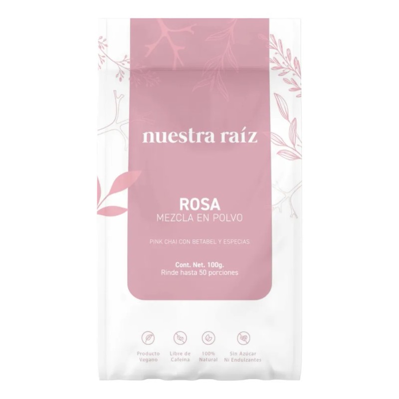 Té Chai Rosa Pink Chai Polvo 100g Natural Vegano Sin